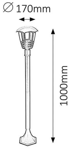 Rabalux MARSEILLE záhradné stĺpikové svietidlo max. 1x60W | E27 | IP44 - čierne, 8568
