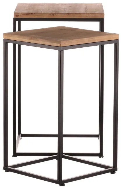 Autronic BONTEC Stojan na kvety - kov, drevená doska, cena za sadu 2 ks Farba: Prírodné