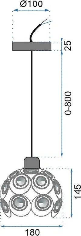 Toolight - Závesné svietidlo 1xE27 APP206, čierna, OSW-30001