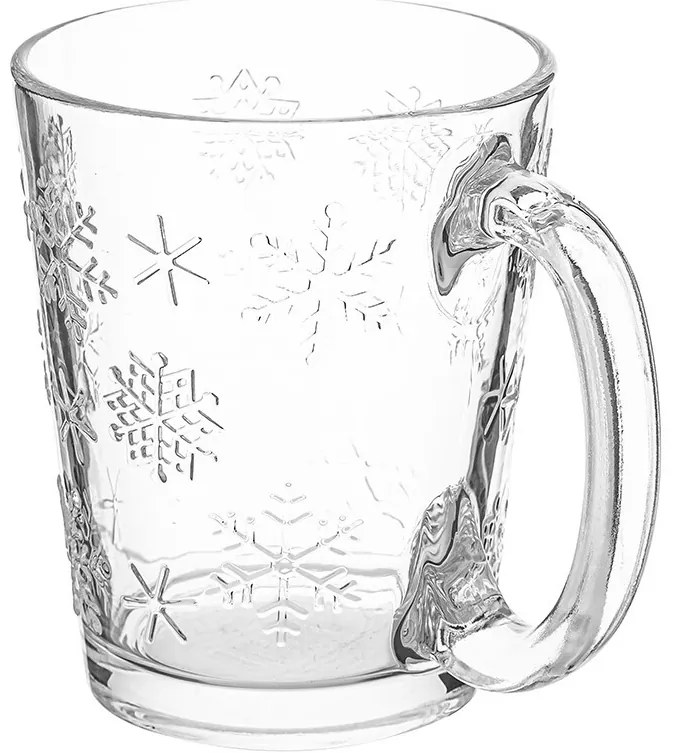 Altom Sada 6 sklenených hrnčekov Snowflakes 300 ml