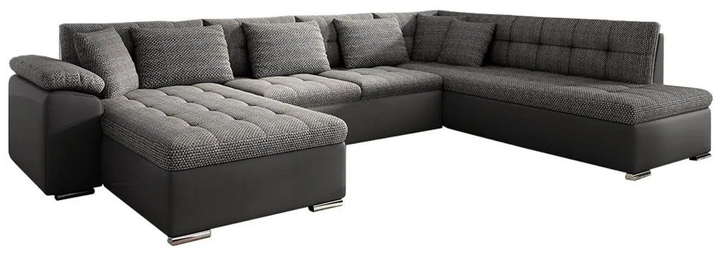 Rohová sedacia súprava Tony Bis, Dostupné poťahy: ekokoža Soft 017 + Lawa 05, Strana: Ľavá - U