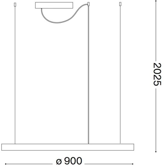 Ideal Lux - LED Stm. luster na lanku ORACLE S LED/42W/230V 4000K pr. 90 cm čierna