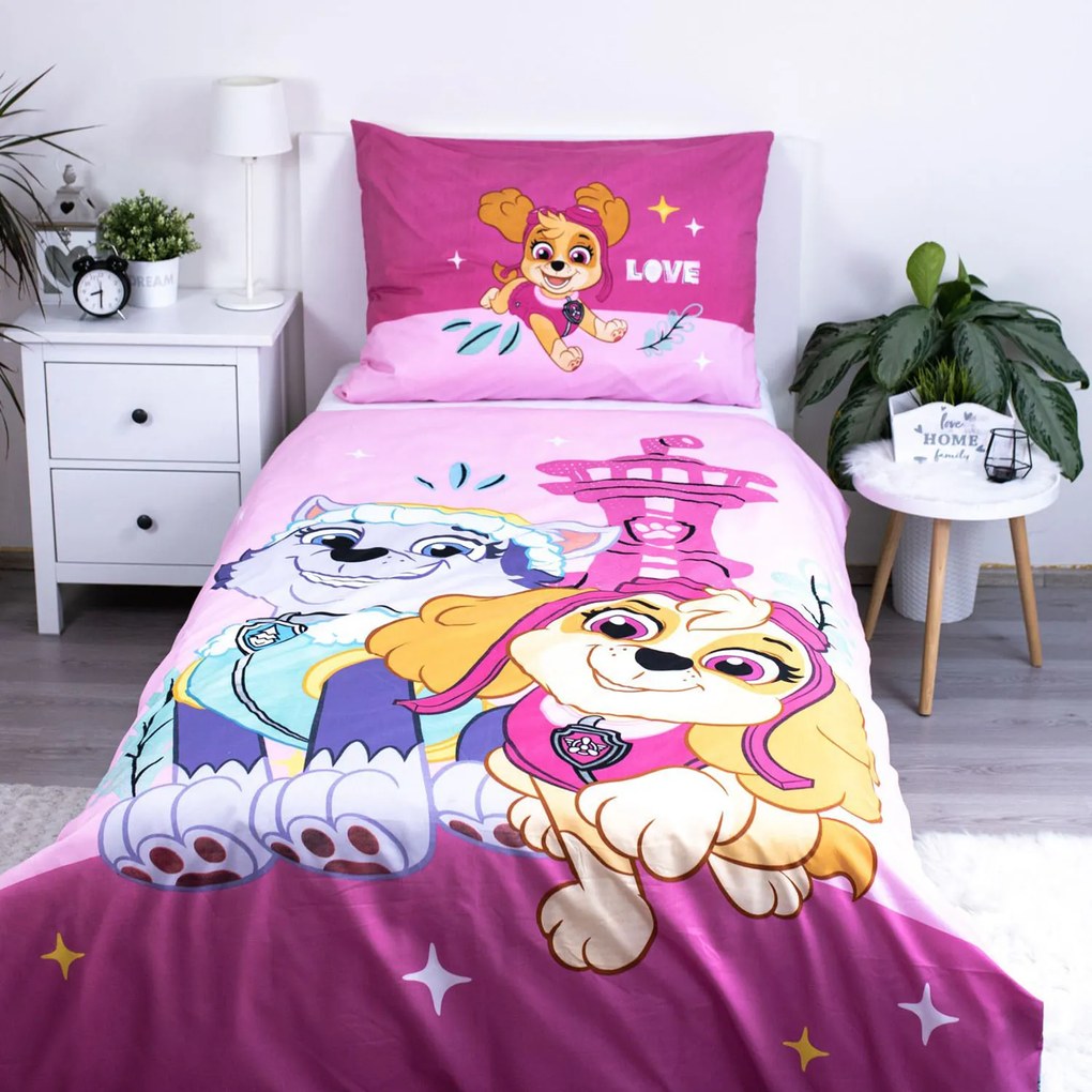 DETSKÉ OBLIEČKY Z MIKROVLÁKNA PAW PATROL 140X200 CM, 1 KS 70X90 CM VZOROVANÉ