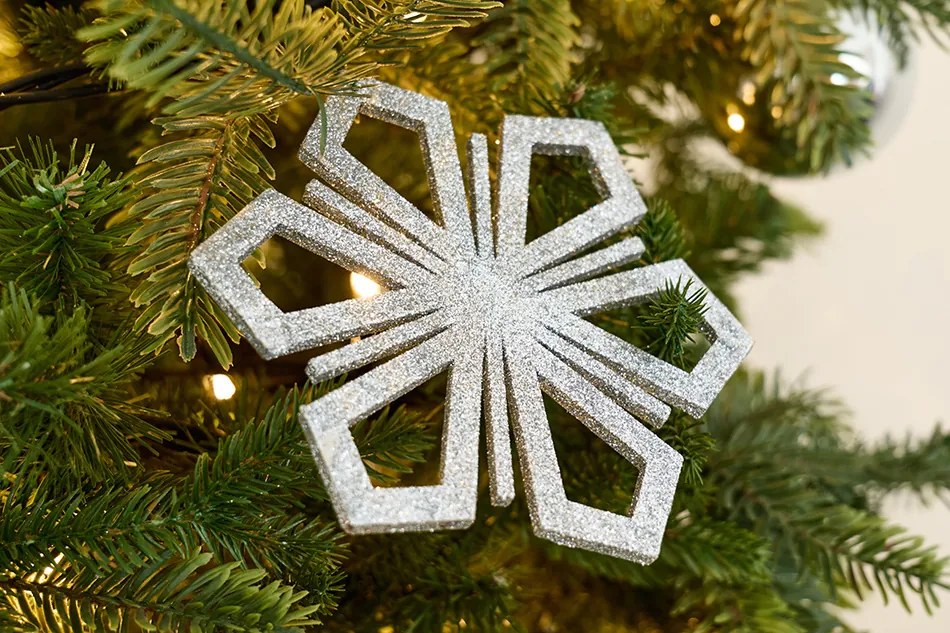 DECOLED Vločka II, pr. 15 cm, stříbrná