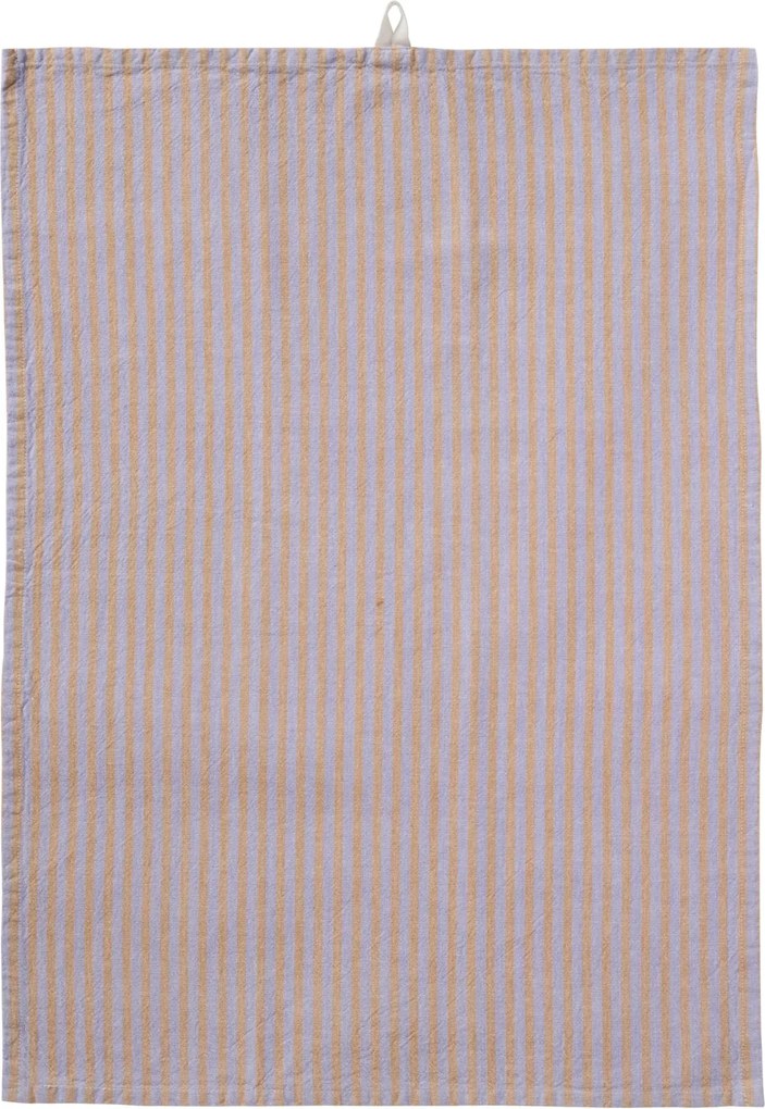 Ib Laursen Bavlnená utierka Linea Purple / Rustic Brown 50 × 70 cm