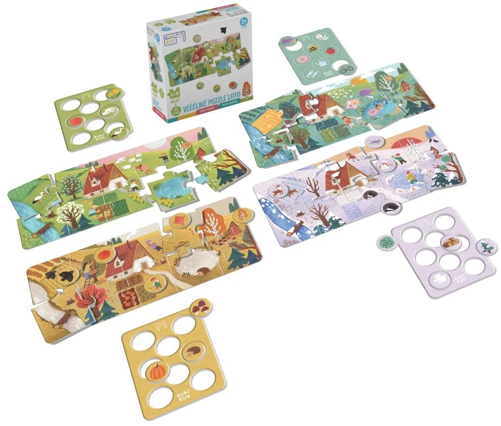 Kukikuk Véééliké puzzle Loto Roční období - Betexa