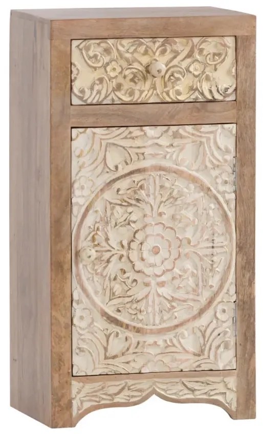 furniture-nabytek.cz - Masivní koupelnová spodní skříňka Delhi z mangového dřeva, lakovaná, hnědá – 43×30×80 cm