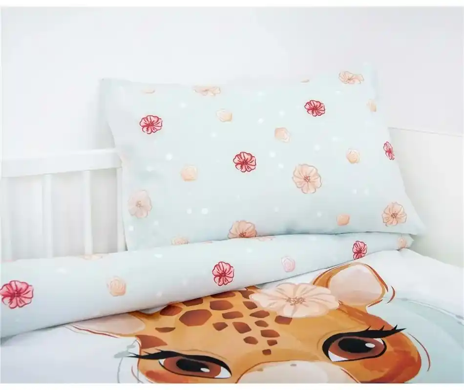 Herding Detské flanelové obliečky do postieľky Giraffe 100 x 135 cm, 40 x  60 cm | BIANO