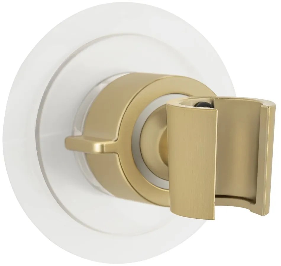 Plastový držiak na sprchu bez vŕtania v zlatej farbe Libertà – Wenko