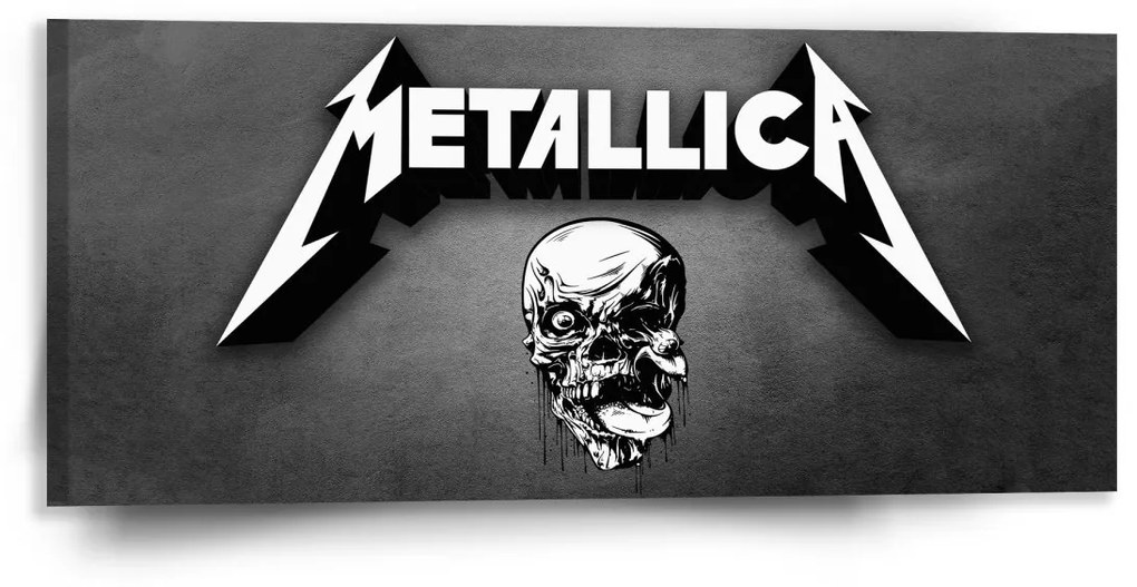 Sablio Obraz METALLICA Lebka Sivá - 110x50 cm