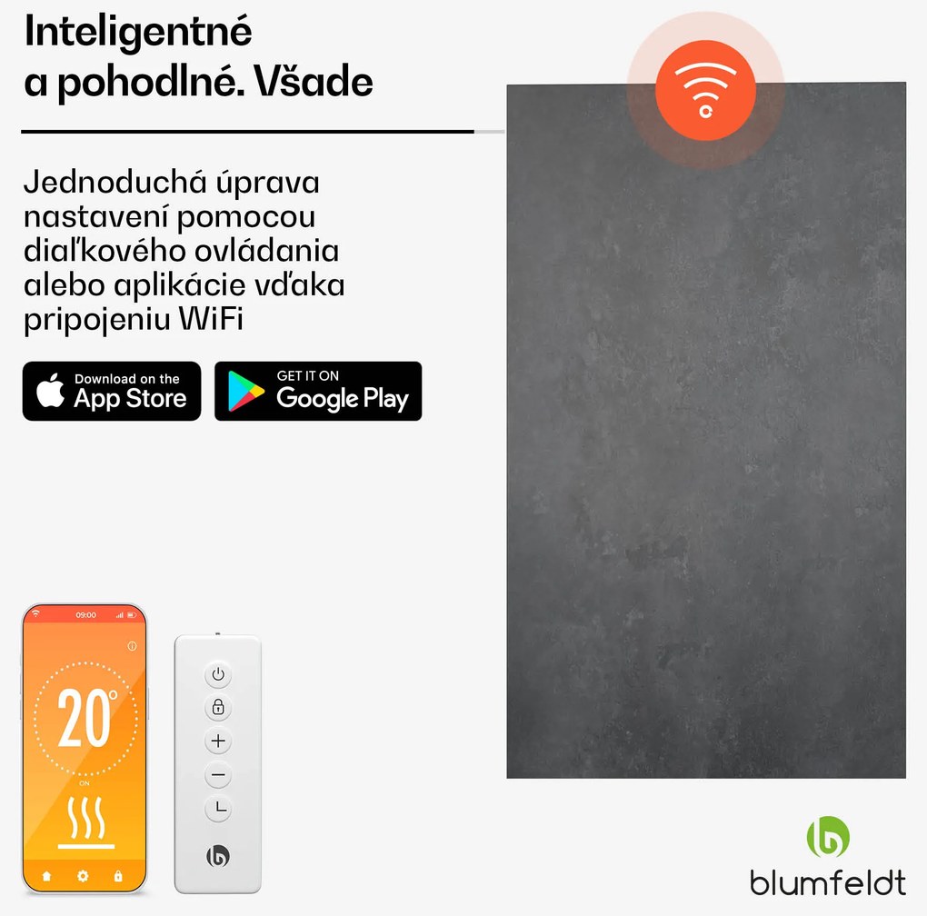 Blumfeldt Heat Square, Infračervené vykurovanie, WiFi ovládanie, 700 W, IP44
