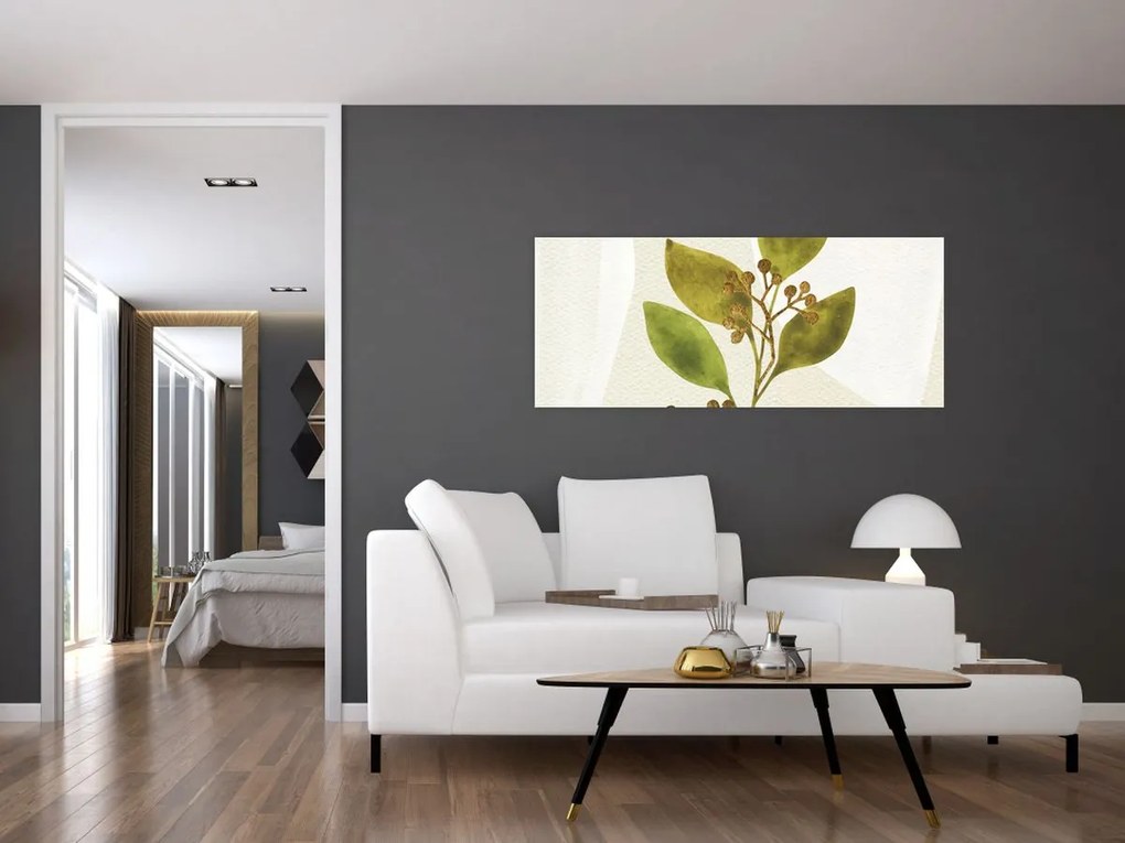 Obraz - Akvarelová vetvička N⁰1 (120x50 cm)
