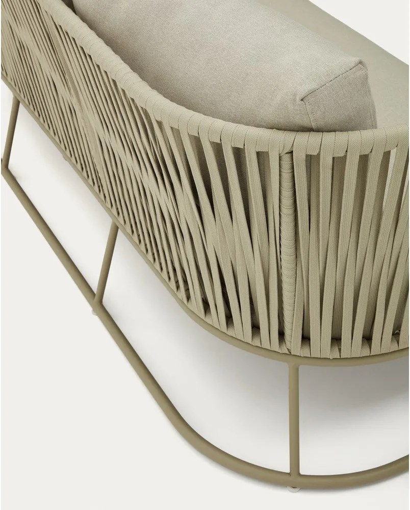 Kaki oceľová záhradná pohovka Saconca – Kave Home