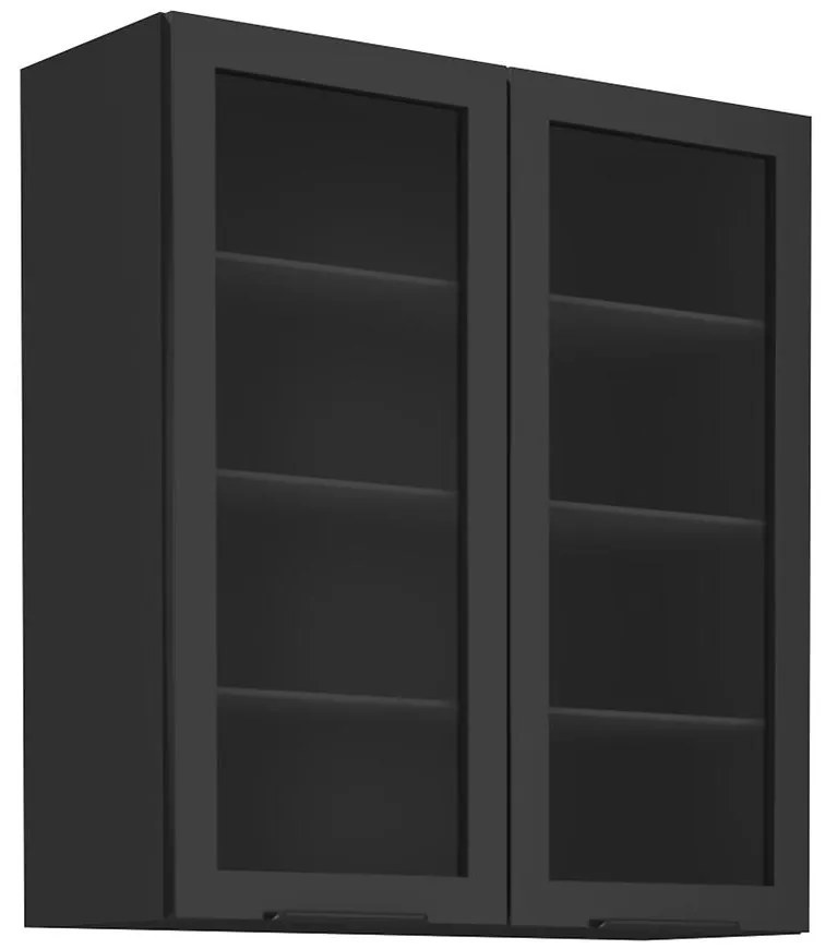 Kuchynská skrinka Siena čierna mat 80gs-90 2f
