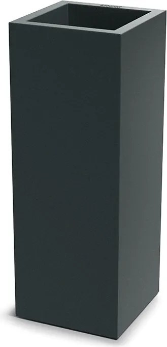 Plastový květináč CUBLASO SQUARE SLIM 29 cm tmavě šedý