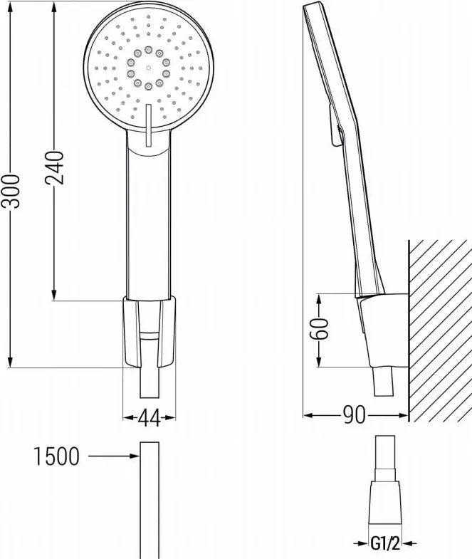 Mexen R-40 bodová sprchová sada, zlatá - 785405052-50