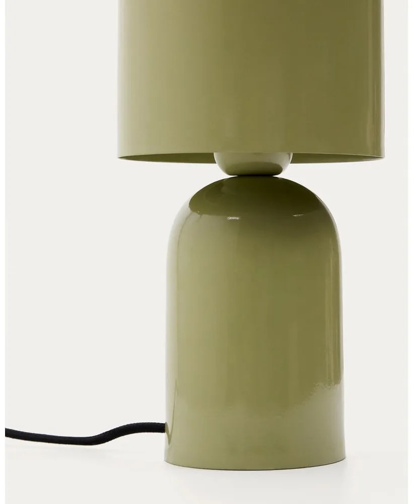 Zelená stolová lampa s kovovým tienidlom (výška 28 cm) Monze – Kave Home