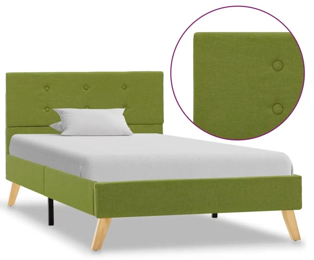 vidaXL Rám postele zelený 90x200 cm látkový