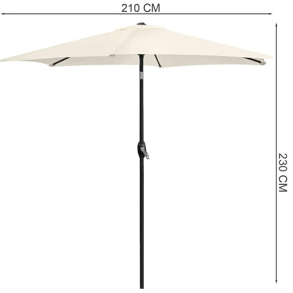 LONGWELL INDUSTRIAL LTD Skladací záhradný slnečník 210 cm - béžový