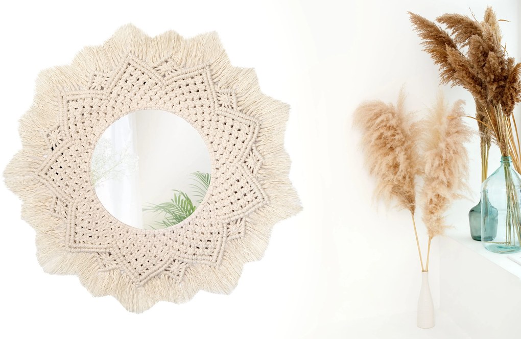 Tutumi Tutumi, nástenné zrkadlo Boho 60cm 322051, HOM-03007