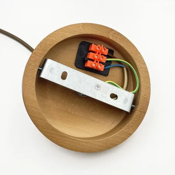 Závesný luster na lanku AIDA 1xE27/60W/230V pr. 35 cm dub/hnedá/biela