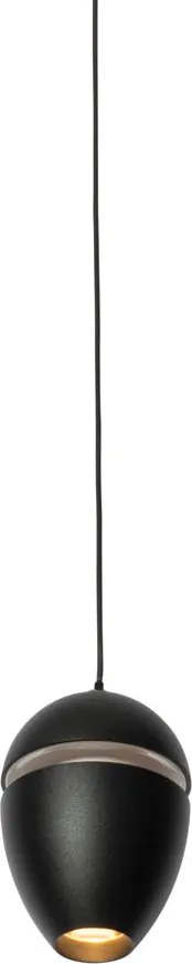 Moderné čierne závesné svietidlo pre 1-fázový koľajnicový systém vrátane LED - Magnetic Eggy