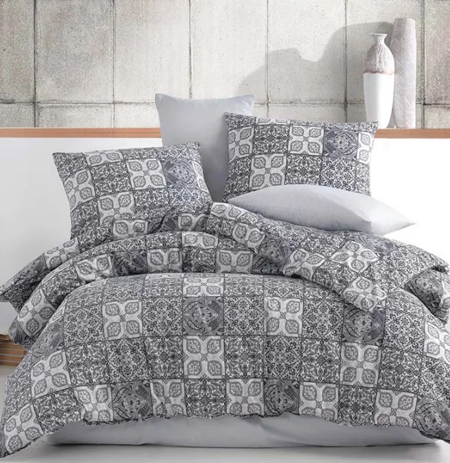 Obliečky bavlnené Ceramica sivé EMI: Štandardný set jednolôžko obsahuje 1x 140x200 + 1x 70x90