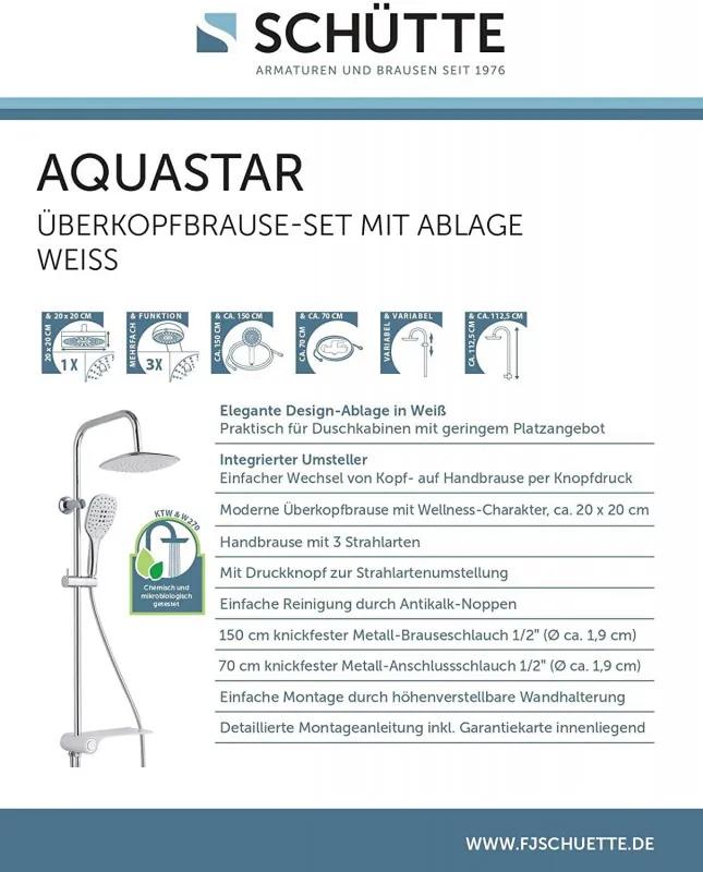 Schütte Aquastar stropní set bílá / chrom
