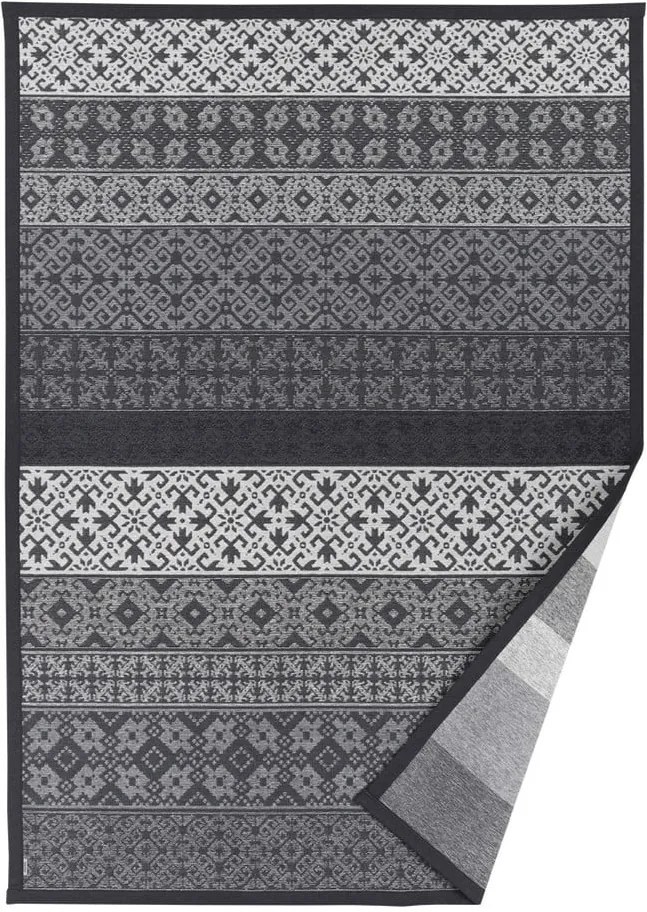 Sivý vzorovaný obojstranný koberec Narma Tidriku, 70 × 140 cm