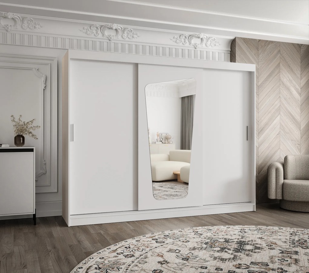 Šatníková skriňa 250 cm Mokka (biela). Akcia -20%. Vlastná spoľahlivá doprava až k Vám domov. 1126040