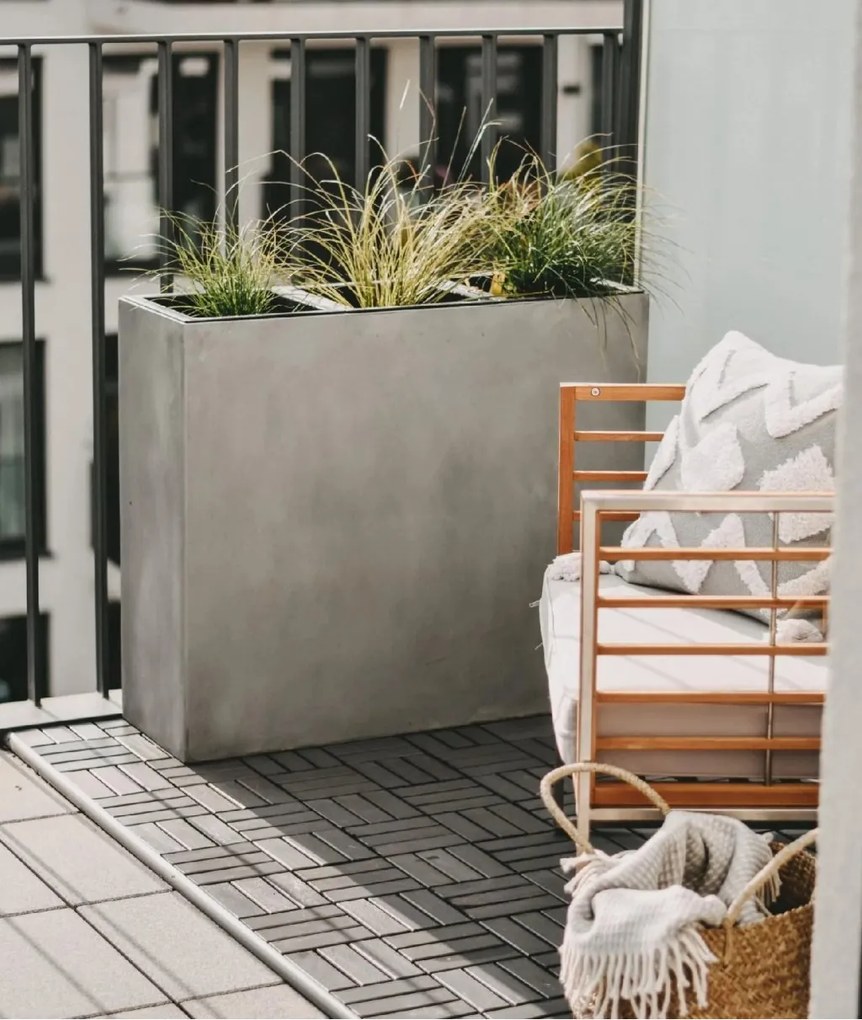 Kvetináč ELEMENTO, sklolaminát, šírka 88 cm, betón design