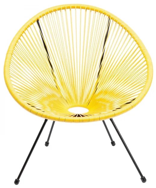 KARE DESIGN Sada 2 ks Žltá stolička s výpletom Acapulco