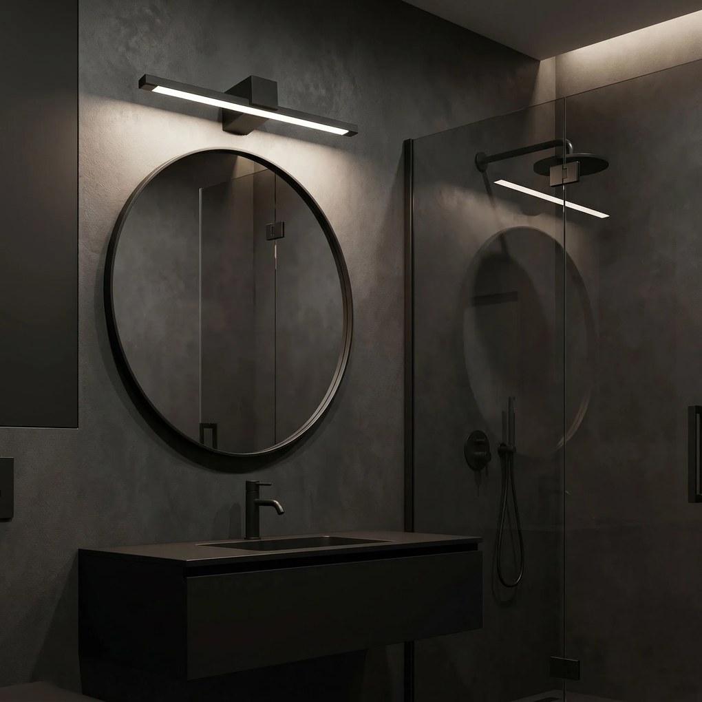 Toolight Toolight, LED nástenné svietidlo, 60cm, 12W, 4000K, 1000lm, SWE050-1W, čierna matná, OSW-20150