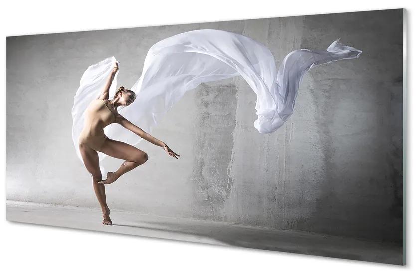Obraz plexi Žena tancuje biely materiál 120x60 cm