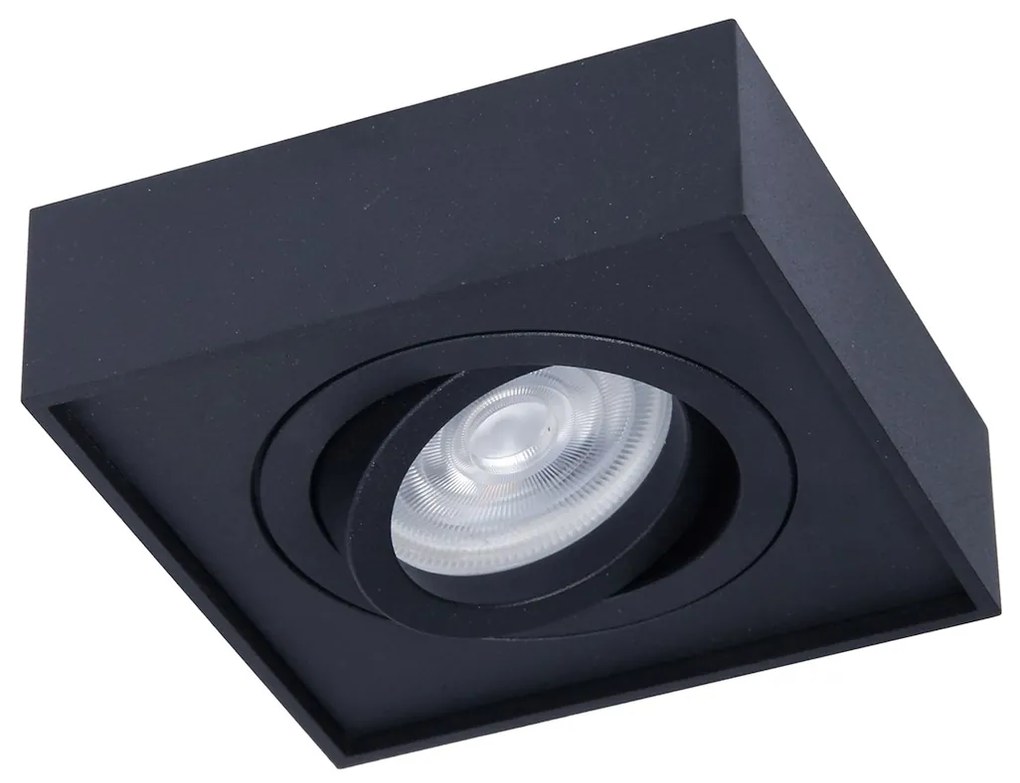EUlight Podhľadové svietidlo Nusa Square, 1x čierne kovové tienidlo, (možnosť polohovania), b