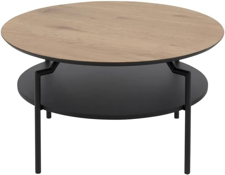 Čierno-hnedý konferenčný stôl Actona Goldington, ⌀ 80 cm