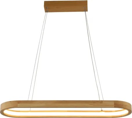 Brilagi - Drevený LED luster UMEA WOOD na lanku, 30W, 230V, 70x20 cm