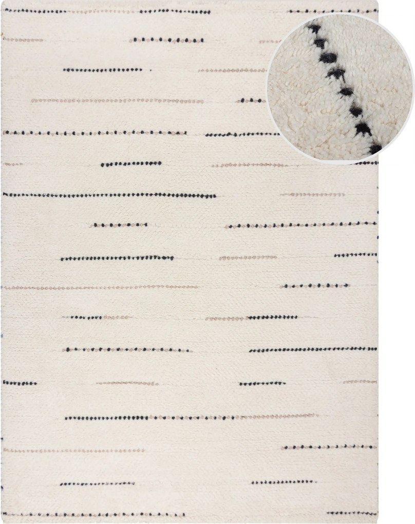 Flair Rugs, Kusový koberec Dottie Linear Black/White, 200x290, biela, viacfarebná, obývacia izba