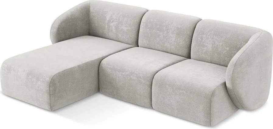 Svetlosivá ženilková rohová pohovka (ľavý roh/s leňoškou) Lani – Makamii