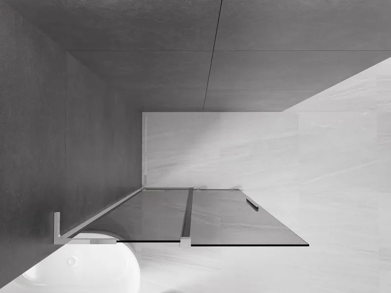 Mexen Velar L, posuvná sprchová zástena Walk-in 120 x 200 cm, 8mm šedé sklo, chrómová, 871-120-003-43-01