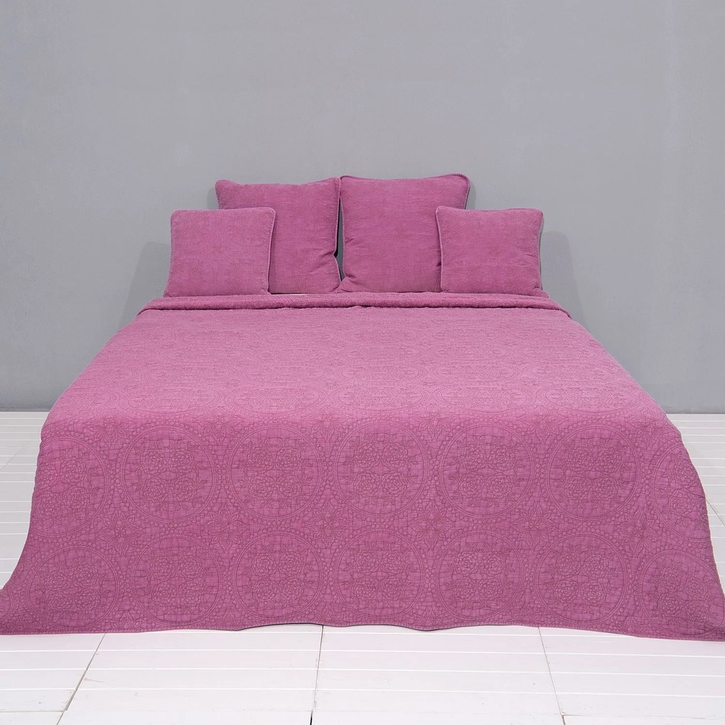Ružový vintage prehoz na jednolôžkové postele Quilt 181 - 230*260 cm