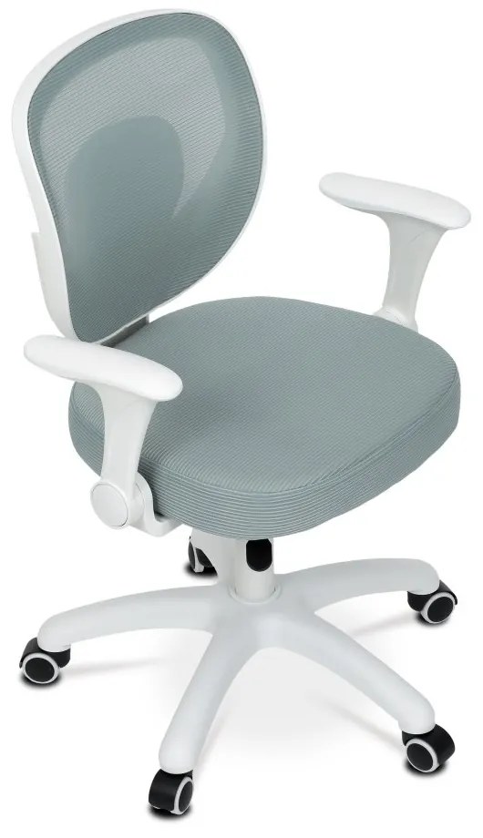 Detská pracovná stolička DINO — sieť / látka, mentolová