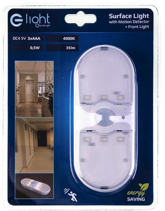 Nástenné LED svietidlo, 1x LED 0,5w 4000k, w, pohybový senzor