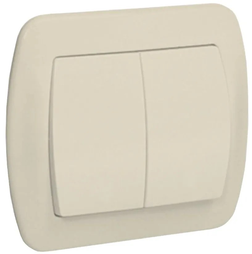 AW5L vypínač dvojitý podsvietený béžový