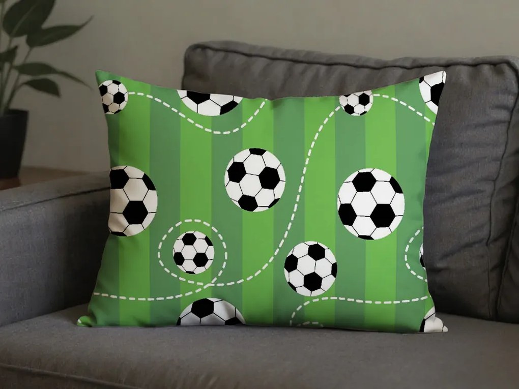 Polybavlnená obliečka na vankúš FOOTBALL TIME POLY 70x90 cm, zelená