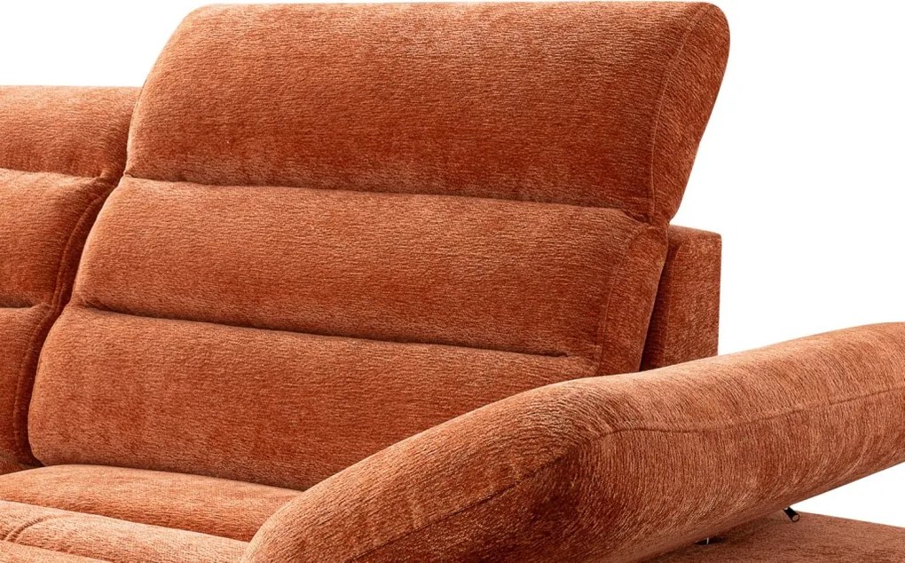 Rohová sedačka Kornelia, terakota štruktúrovaná tkanina, ľavý roh