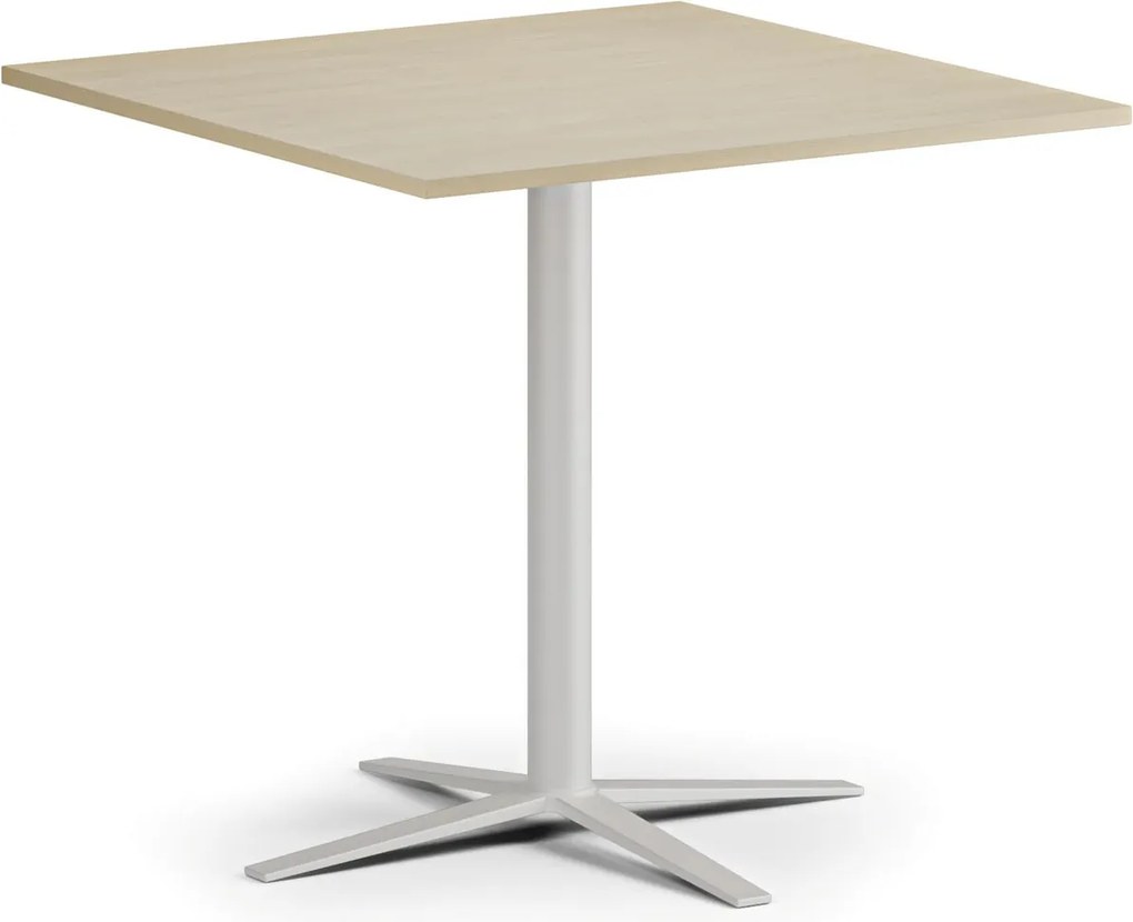 Konferenčný stolík AURA, 60x60 cm, biela podnož, breza
