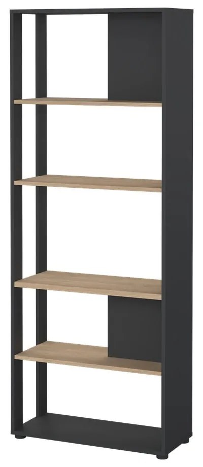 Knižnica v dekore duba v antracitovo-prírodnej farbe 80x205 cm Sign – Tvilum