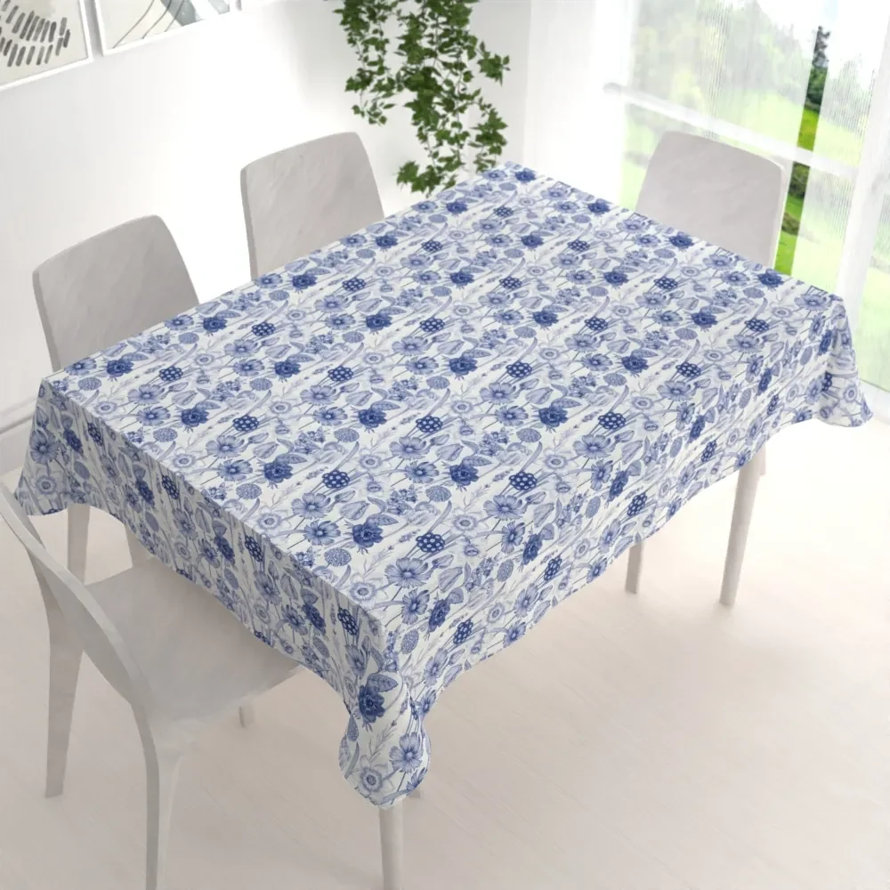 Biante Dekoračný obdĺžnikový obrus PML-090 Modré jarné kvety na bielom 50x100 cm