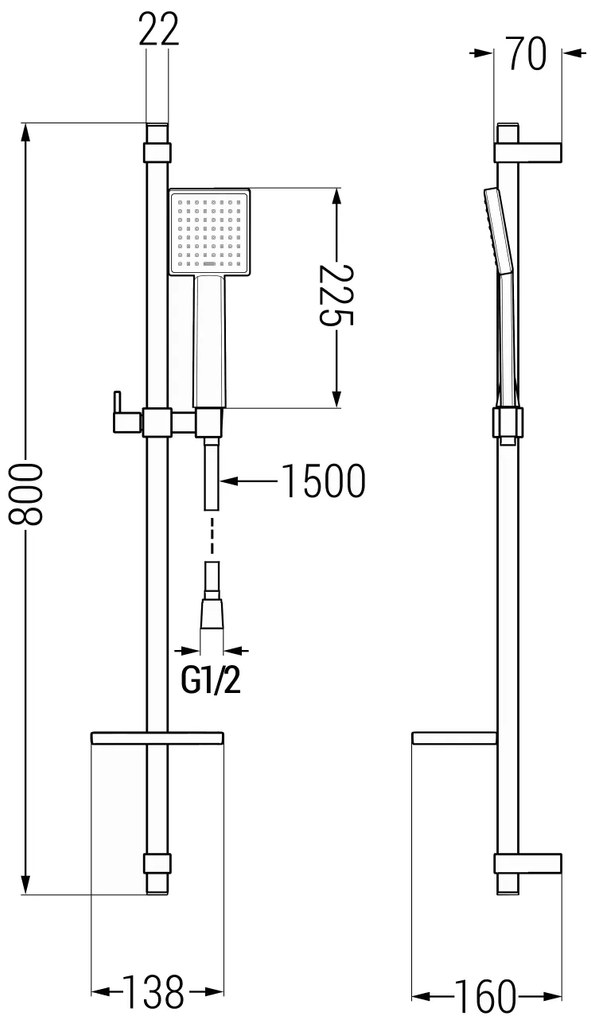 Mexen Royo vaňová sada DQ45, čierna - 72213DQ45-70